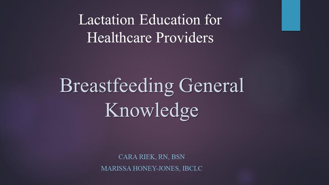 Lactation Education For Healthcare Providers Main Page